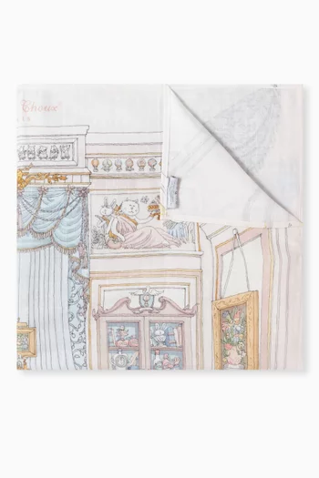 French Bedroom Carré Blanket in Organic Cotton