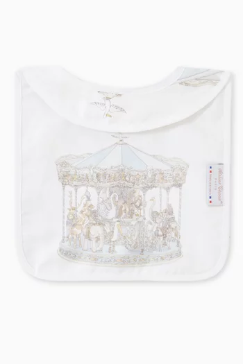 Carousel-print Bib in Organic Cotton