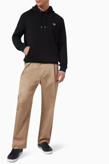 Tipped Hooded Sweatshirt in Cotton-blend