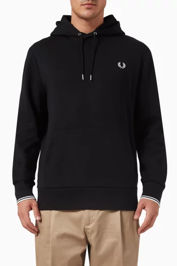 Tipped Hooded Sweatshirt in Cotton-blend