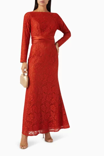 Fishtail Maxi Dress in Lace