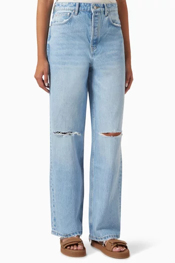 325 Distressed Straight-leg Jeans in Denim