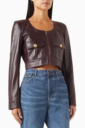 Chasseur Cropped Jacket in Leather