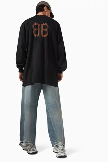 Paris Moon Double Front Oversized T-shirt in Cotton