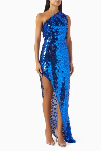 Farah One-shoulder Embellished Gown