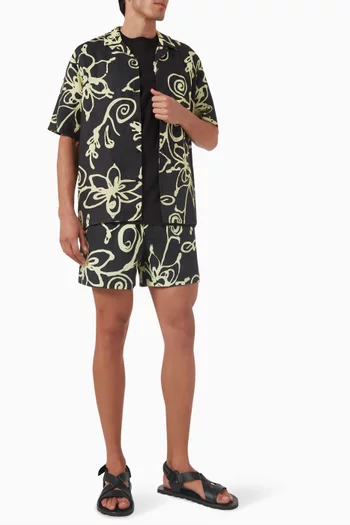 Moses Printed Swim Shorts in Recycled Polyester