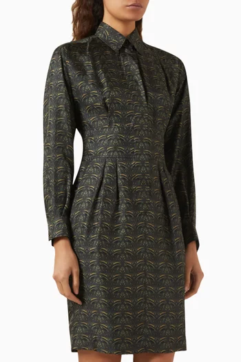 Panfilo Printed Midi Shirt Dress in Silk-twill