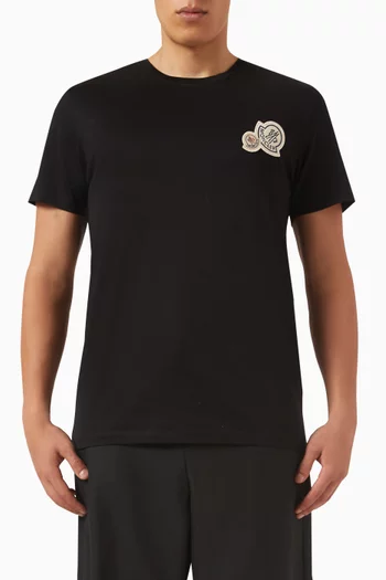 Double Logo Patch T-shirt in Cotton