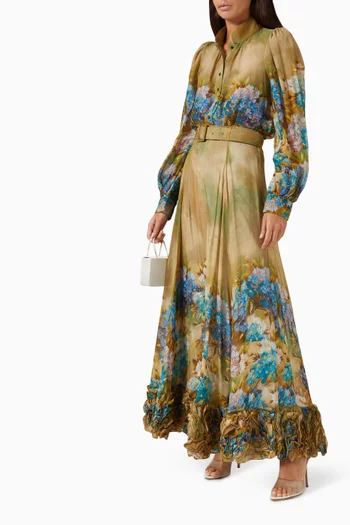 Floral-print Shirt in Organza