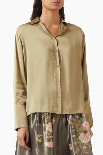 Collared Shirt in Satin