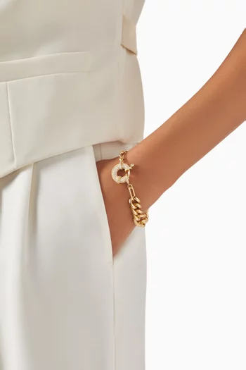 سوار كوزيما مرصع بالكريستال ومطلي ذهب عيار 18