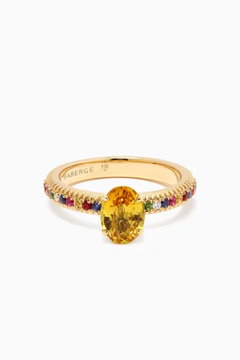 Colours of Love Sapphire & Diamond Ring in 18kt Yellow Gold