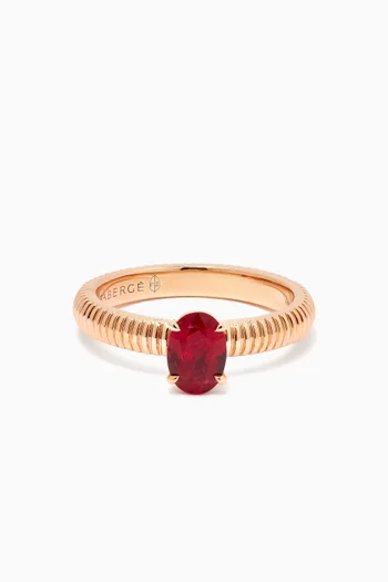 Colours of Love Ruby Fluted Ring in 18kt Rose Gold