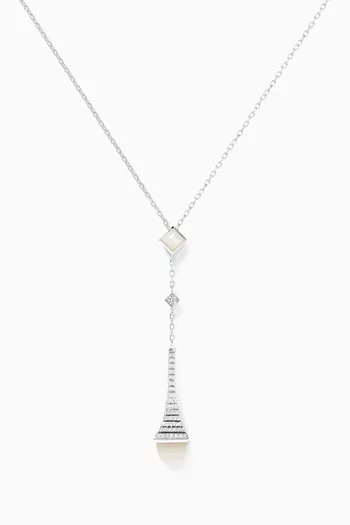 Cleo Rev Diamond & Moonstone Teardrop Pendant Necklace in 18kt White Gold