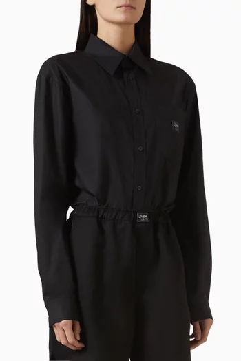 Shirt-style Bodysuit in Poplin
