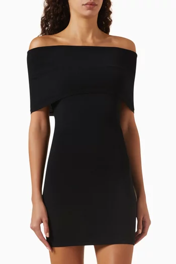 Off-shoulder Mini Dress in Viscose Blend