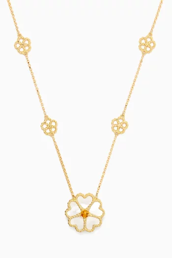 Farfasha Petali del Mare Mother of Pearl & Citrine Necklace in 18kt Yellow Gold