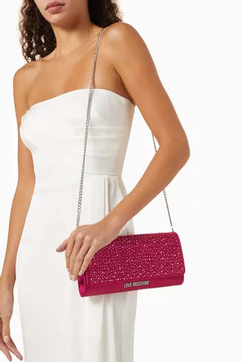 Majestic Embellished Clutch in Satin