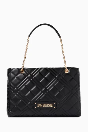 Quilted Tote Bag in Leather