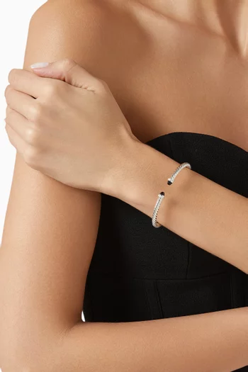 Cablespira® Peridot & Diamond Flex Bracelet in Sterling Silver
