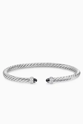 Cablespira® Peridot & Diamond Flex Bracelet in Sterling Silver