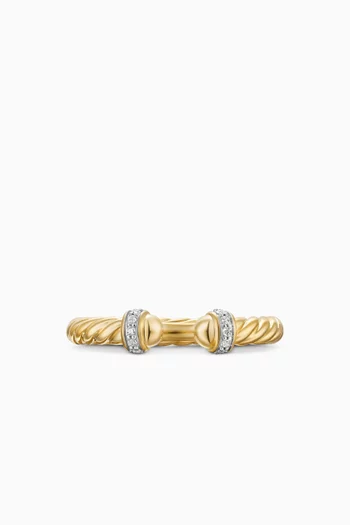 Cable Band Diamond Open Ring in 18kt Gold