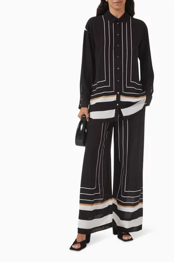 The Delmore Wide-leg Pants in Viscose-satin