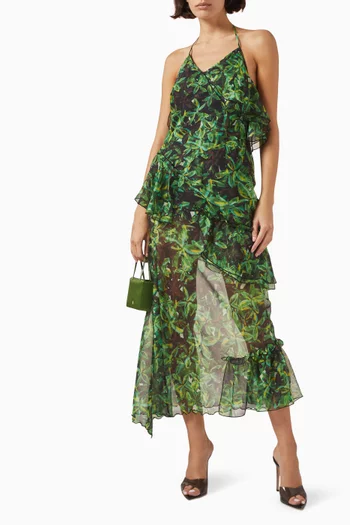 Lieni Ruffle Open-back Dress