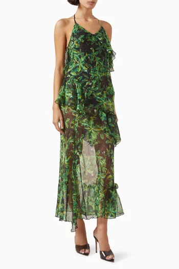Lieni Ruffle Open-back Dress