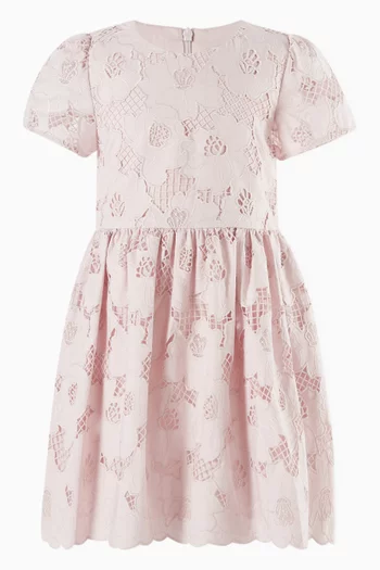 Lace Mini Dress in Cotton Blend