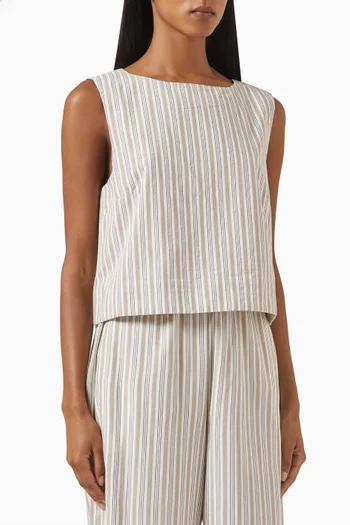 Mabel Sleeveless Top in Linen