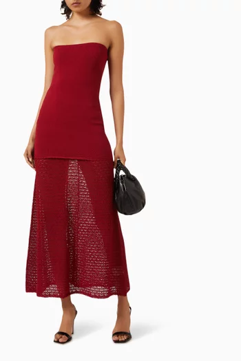 Romy Strapless Maxi Dress in Crochet