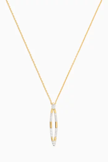 Marquise-shaped Diamond Pendant Necklace in 18kt Gold