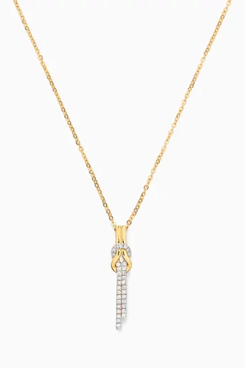 Bar-shaped Diamond Pendant Necklace in 18kt Gold