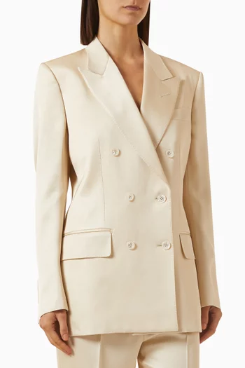 جاكيت واليس بصفي أزرار حرير تويل