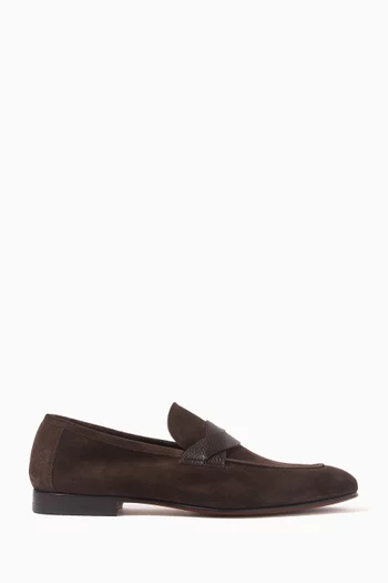 Sean Twisted Band Loafers in Suede