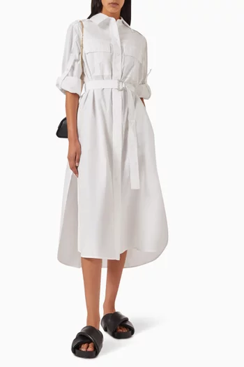 Utility Midi Shirt Dress in Poplin