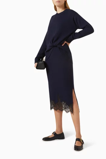 French Tuck Dress in Wool-blend