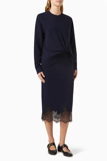 French Tuck Dress in Wool-blend