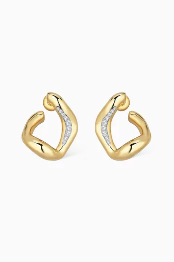 Mini Stream Diamond Stud Earrings in 14kt Gold