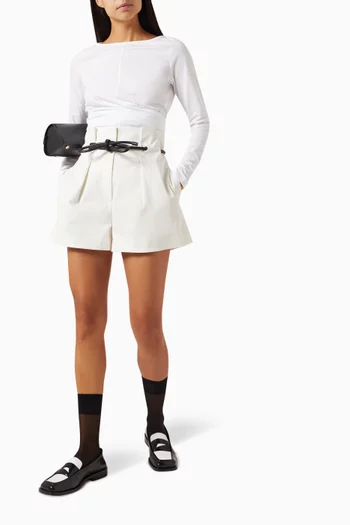 Origami Pleated Shorts in Cotton-blend