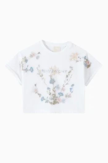 Floral Print T-shirt in Cotton