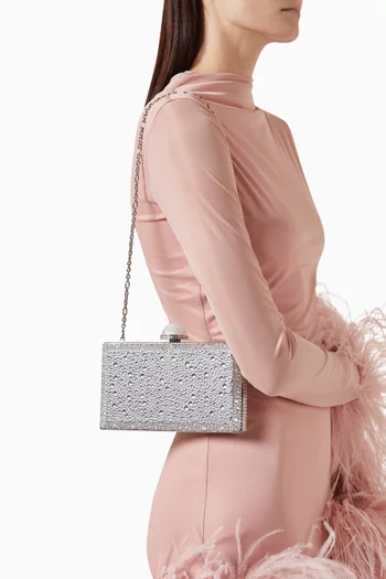 Skylar Crystal Caviar Clutch Bag