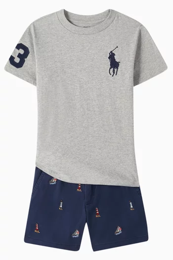 Logo-embroidered T-shirt in Cotton-jersey