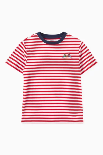 Sailing Flag Striped T-shirt in Cotton-jersey