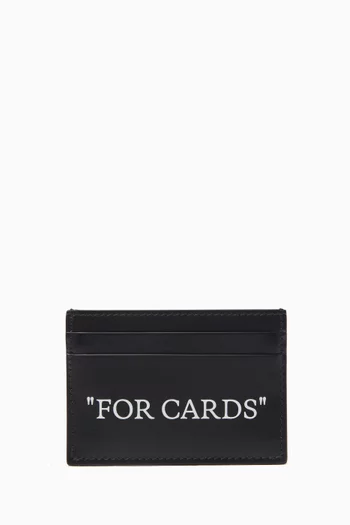 حافظة بطاقات بطبعة "FOR CARDS" جلد