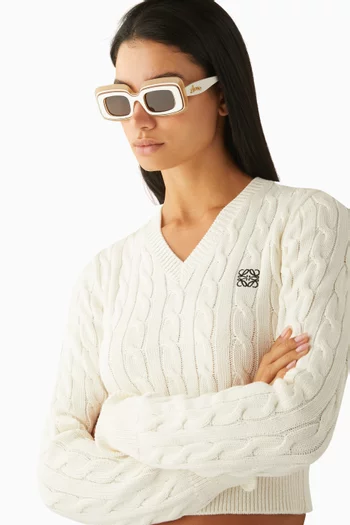 Paula's Ibiza Rectangular Sunglasses in Acetate
