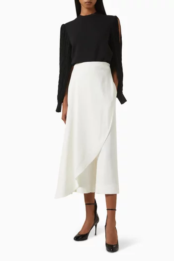 Fringe-sleeve Sweater in Wool Blend