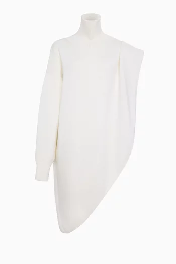 Asymmetric Cape Sweater in Merino Wool