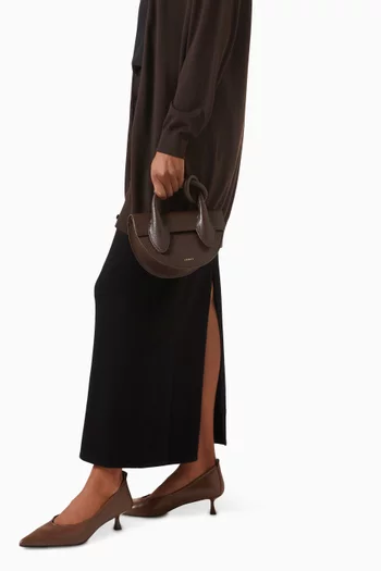 Pretzel Shoulder Bag in Pebble Grained Leather